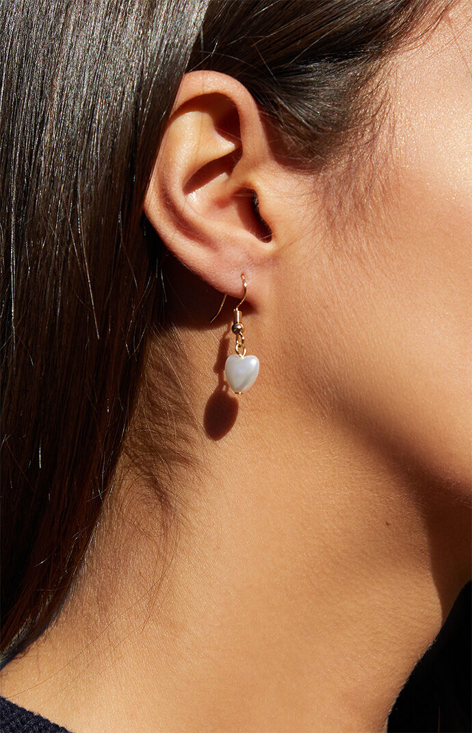John Galt Heart Drop Earrings PacSun