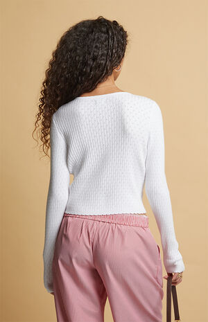 Mona Pointelle V-Neck Sweater image number 3