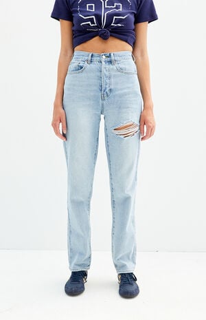 Dad Jeans Ripped Light Indigo image number 3