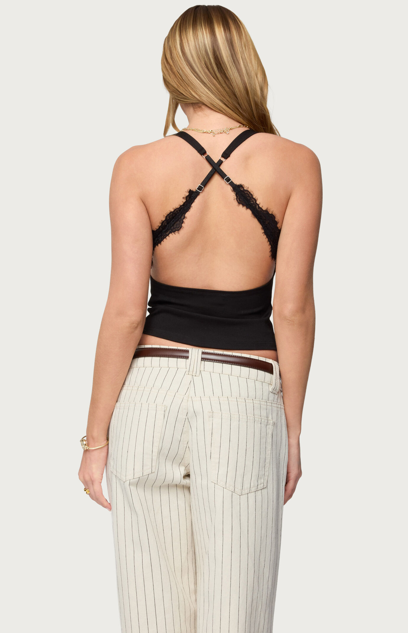 Edikted Ranata Lacey Scoop Neck Top