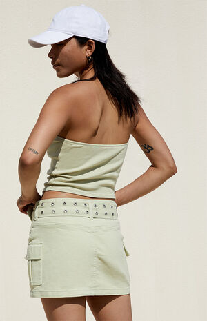 Green Cargo Denim Mini Skirt image number 5