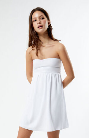 Tie Back Strapless Mini Dress image number 3