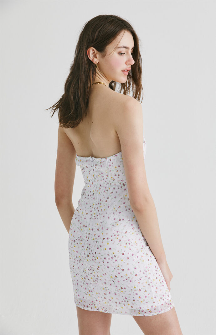 Strapless Chiffon Mini Dress
