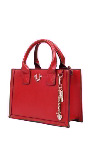 Red Modern Edge Charm Tote Bag image number 3