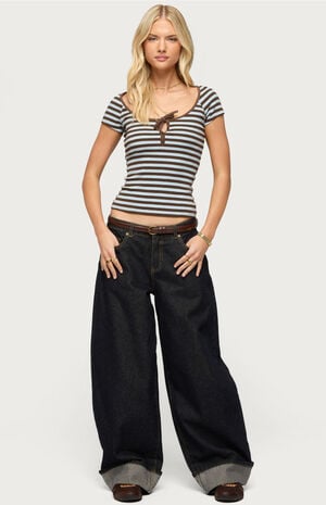 Emberly Striped Raglan Top image number 4