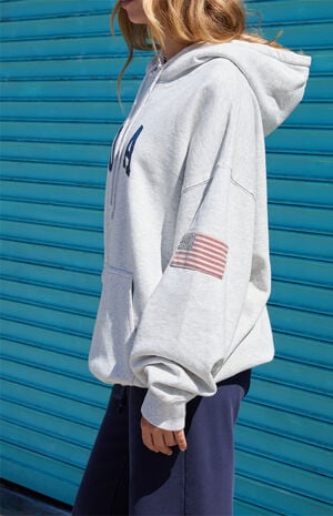 Silver Christy USA Oversized Hoodie image number 2