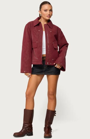 Annabelle Oversized Faux Suede Jacket image number 4