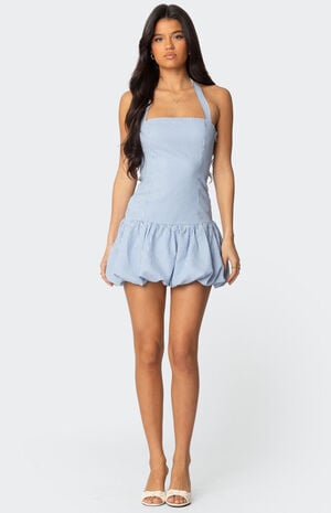 Pinstripe Bubble Skirt Mini Dress image number 2