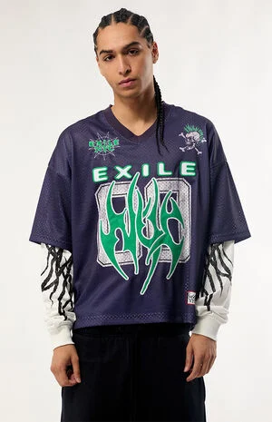 No Life Layered Long Sleeve Football Jersey image number 1