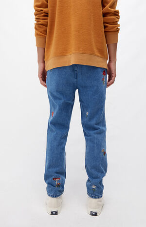 Embroidered Elastic Denim Jeans image number 3