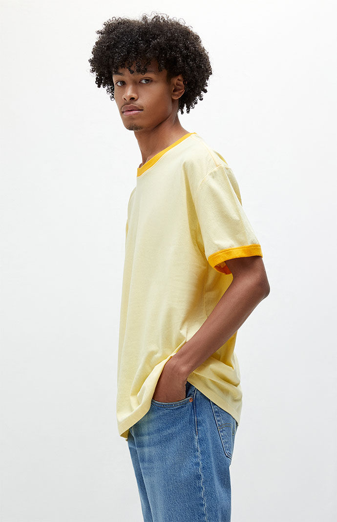 PacSun Yellow Ringer T Shirt PacSun
