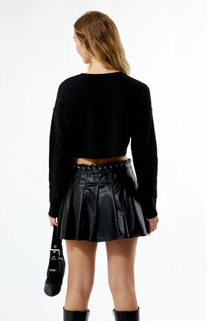 Faux Leather Grommet Mini Skirt image number 4
