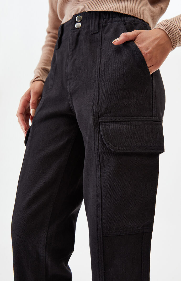pacsun almost black utility cargo pants