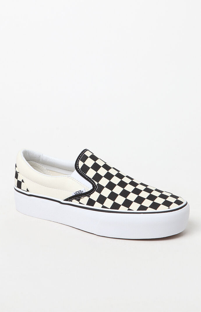 Vans Women's Checkerboard Slip-On Platform Sneakers | PacSun