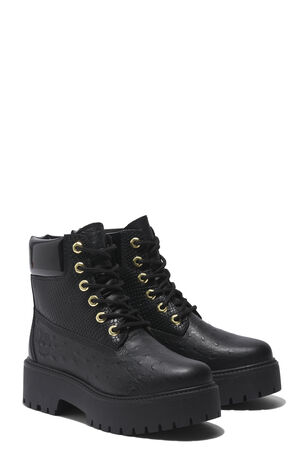 Women's Black Stone Street 6inch Lace-Up Waterproof Boots image number 4