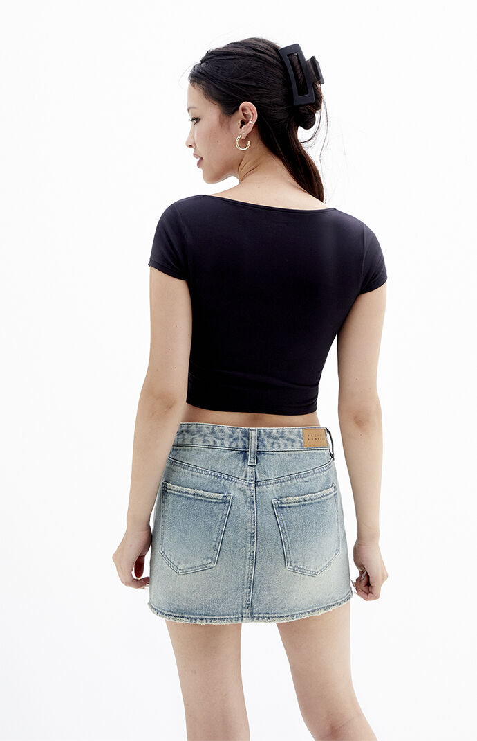 Pacsun black jean skirt clearance