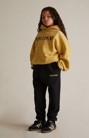 Kids Black Heavy Fleece Sweatpants image number 2