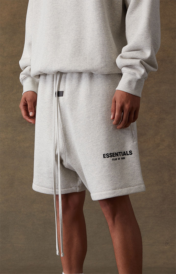 Fear of God Essentials Light Oatmeal Sweat Shorts | PacSun
