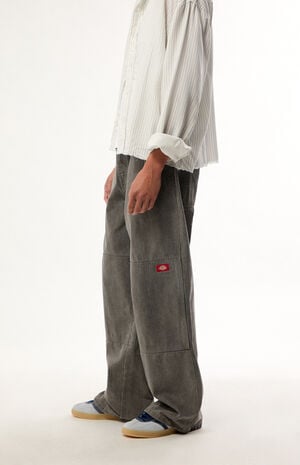 Gray Double Knee Loose Straight Jeans image number 2