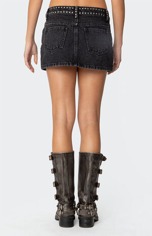 Mia Studded Denim Mini Skirt image number 4