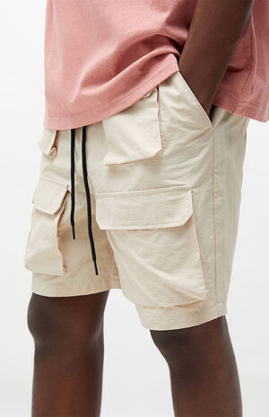Stone Nylon Cargo Shorts image number 5