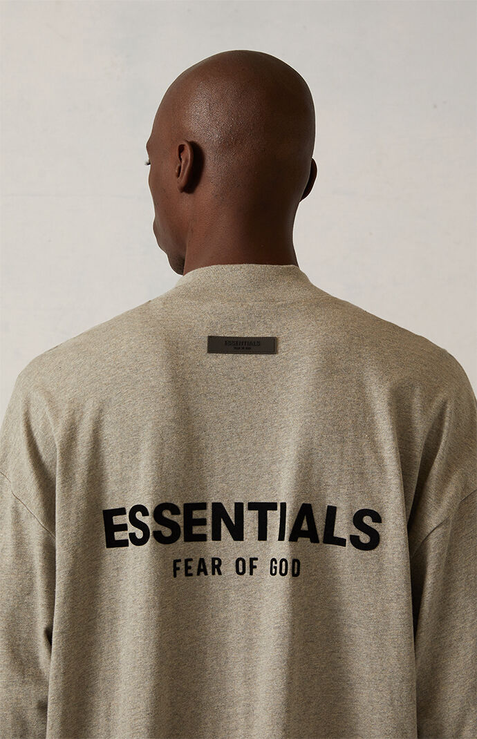 Fear of God Essentials Dark Oatmeal Long Sleeve T-Shirt | PacSun