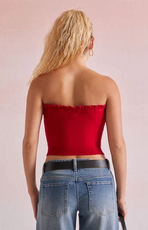 Ruffle Edge Tube Top image number 3