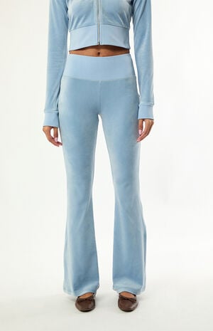 Ribbed Waist Velour Track Pants image number 2
