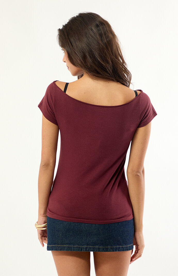 Pacsun Sunset Park Off-The-Shoulder T-Shirt