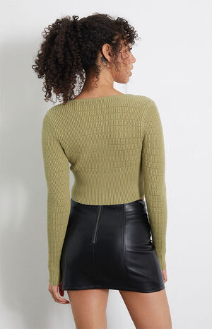 Button Front Pointelle Cardigan image number 4