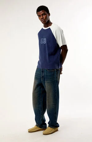 Oil Stained Classic Baggy Jeans image number 1