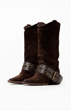 Women's Ashwood Brown Suede Boots image number 2