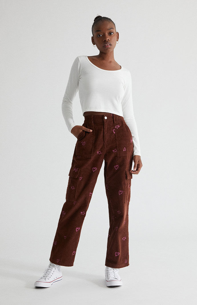PacSun Heartbreaker Corduroy Cargo Elastic Waist Pants | PacSun