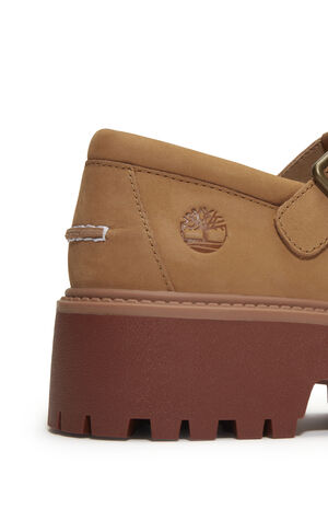 Women's Beige Nubuck Stone Street Buckle Mary Jane Shoes image number 7