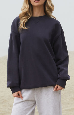 Dark Blue Erica Crew Neck Sweatshirt image number 2