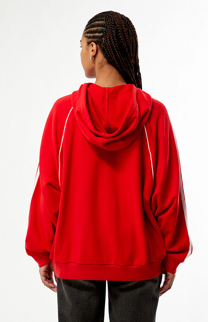 adidas Red SST 3 Stripes Hoodie