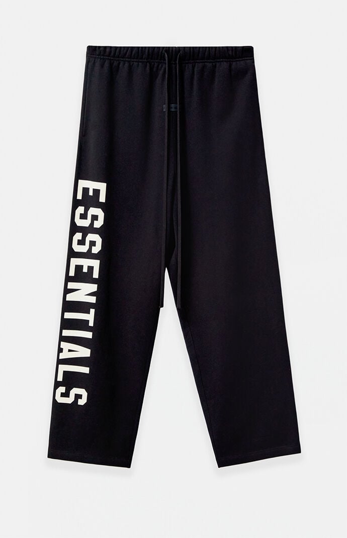 Fear of God ESSENTIALS Jet Black Lounge Fleece Baggy Sweatpants