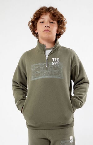 x PacSun Kids Museum Half Zip Sweatshirt