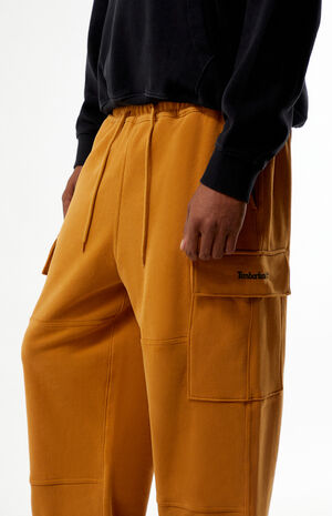 Tan Baggy Cargo Sweatpants image number 2