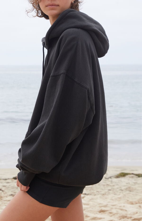 John Galt Black Christy Oversized Hoodie