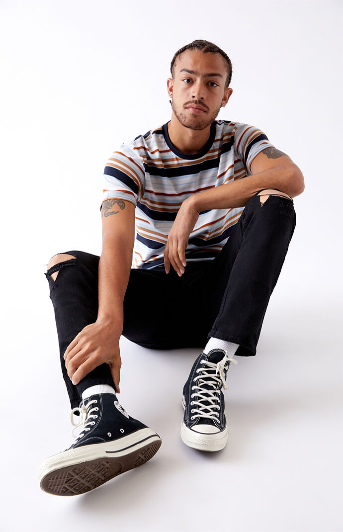 Black Ripped Stacked Skinny Jeans