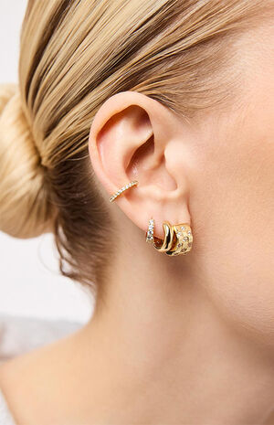 Giulia Bold Huggie Hoop Earrings image number 2