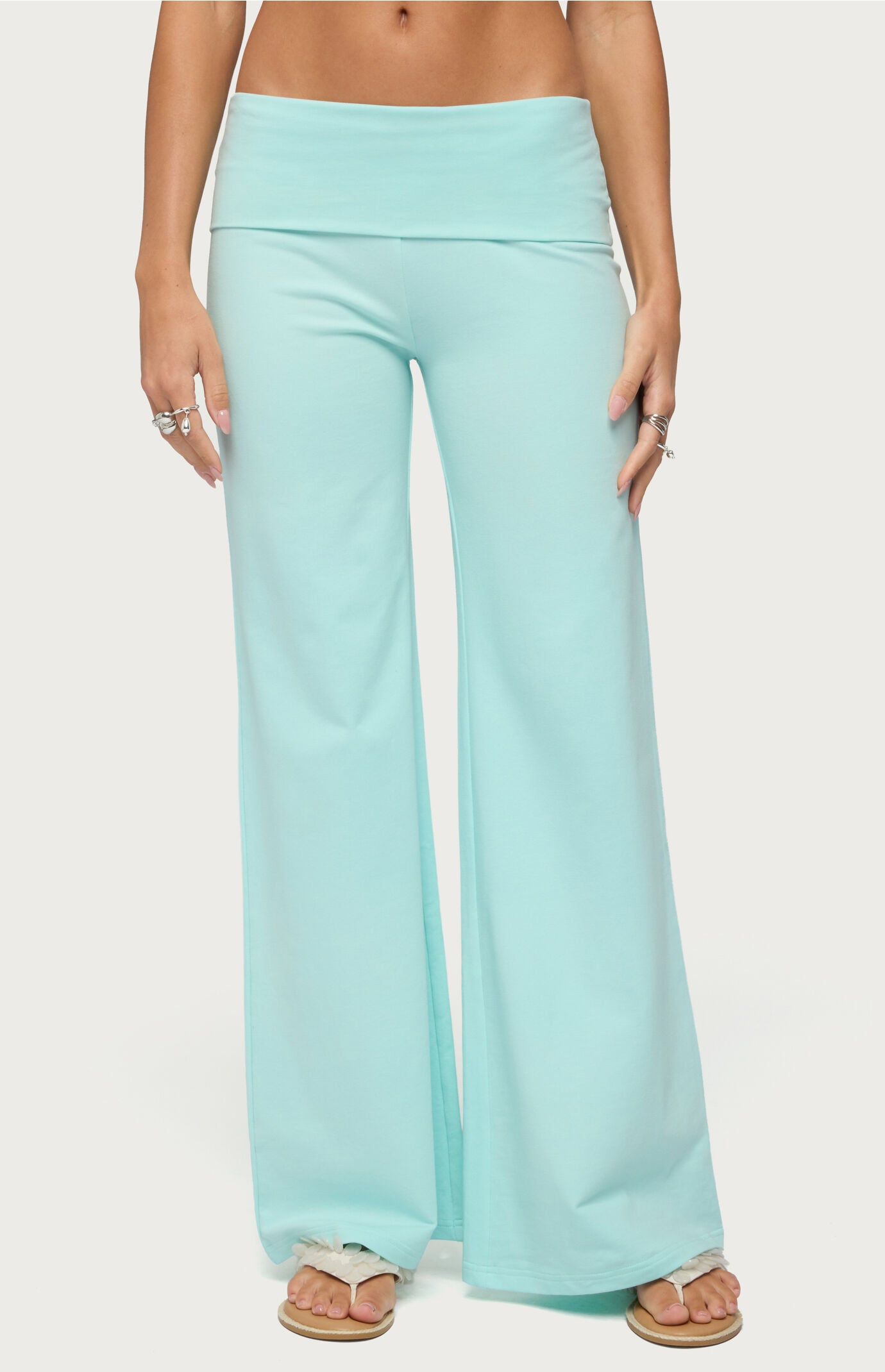 Edikted Wide Leg Foldover Pants