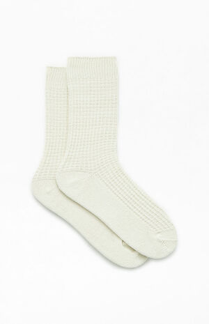Cozy Waffle Knit Crew Socks image number 2