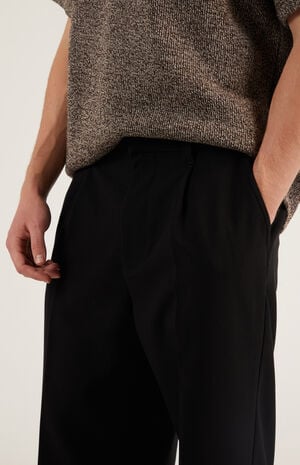 Black Pleated Baggy Trousers image number 2