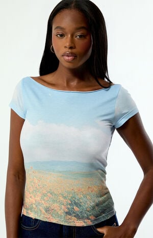 AOP Horizon Off-The-Shoulder T-Shirt image number 5