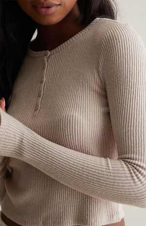 Cozy Button Up Long Sleeve Top image number 3