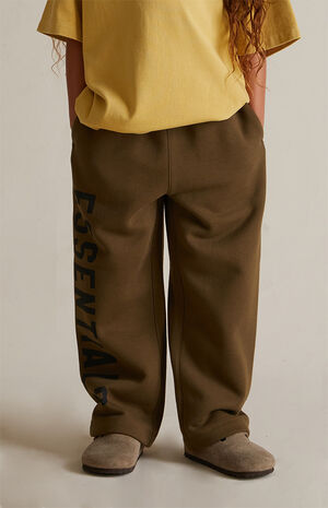 Kids Olive Fleece Relaxed Sweatpants image number 3