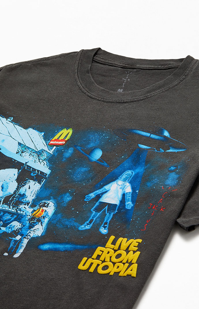 人気話題コラボ!Travis Scott McDonald's Live From Utopia Tee Travis Scott x McDonald's Live From Utopia T-Shirt | PacSun