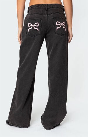 Bow Pocket Relaxed Jeans image number 4